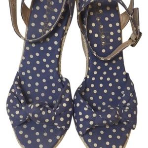Splendid Blue Polka Dot Wedges